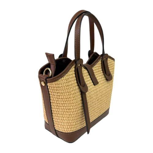 Tara Straw Borsetta Brown