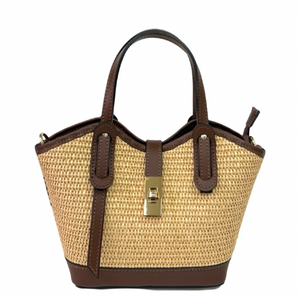 Tara Straw Borsetta Brown