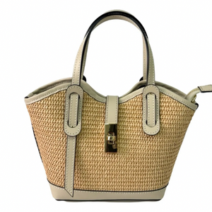 Tara Straw Borsetta Cream